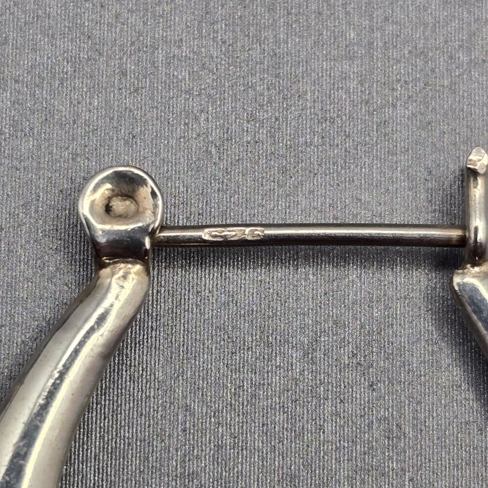 VTG Sterling Silver 925 Puffy Hoop Earrings 1.25" Knot Detail Hinged Closure - Picture 3 of 9